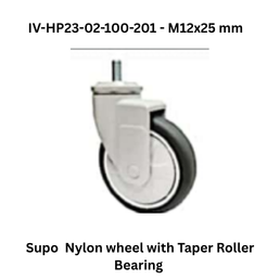 Supo Nylon wheel with Taper Roller Bearing IV-HP23-02-100-201 - M12x25 mm