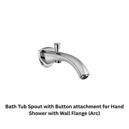 Jaquar Bath Tub Spout with Button attachment for Hand Shower with Wall Flange (Arc)