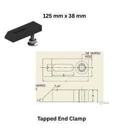 Tapped End Clamp - 125 mm x 38 mm