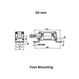 Janatics Pneumatic Foot Mounting - 50 mm