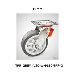 Supo Poly TPR Grey Caster Wheel - IV20-WH-150-TPR-G - 11 mm