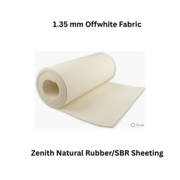 Zenith Natural Rubber/SBR Sheeting - 1.35 mm Offwhite Fabric