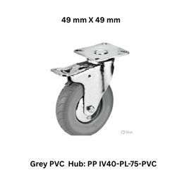 Supo Poly Grey PVC Hub: PP IV40-PL-75-PVC - 49 mm X 49 mm