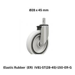 Supo Poly Elastic Rubber (ER) IV81-ST(28-45)-150-ER-G - Ø28 x 45 mm
