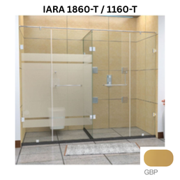 Jaquar IARA 1860-T / 1160-T - T Shaped shower enclosure - 3801 x 4200 mm (8 mm) - Gold Bright PVD