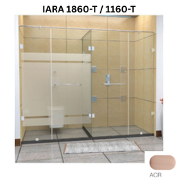 Jaquar IARA 1860-T / 1160-T - T Shaped shower enclosure - 3801 x 4200 mm (10 mm) - Antique Chrome
