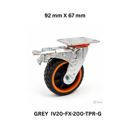 Supo Poly TPR Grey Caster Wheel - IV20-FX-200-TPR-G - 92 mm X 67 mm