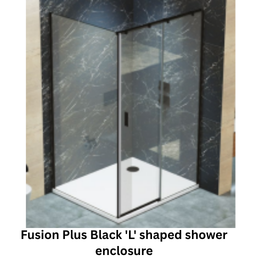 Jaguar Fusion Plus Black 'L' shaped shower enclosure - 1200 mm x 800 mm