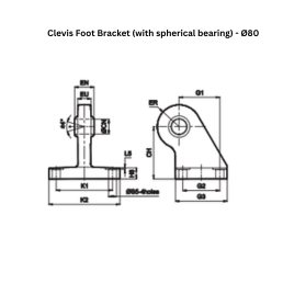 Janatics Pneumatic Clevis foot bracket (with spherical bearing) - Ø80