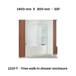Jaquar 1110-T - Free walk-in shower enclosure - 1400 mm X 800 mm - SSF
