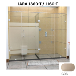 Jaquar IARA 1860-T / 1160-T - T Shaped shower enclosure - 3801 x 4200 mm (10 mm) - Gold Dust