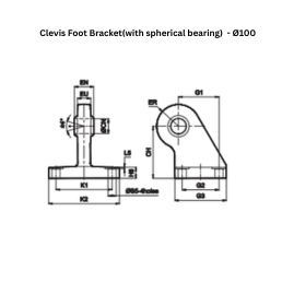 Janatics Pneumatic Clevis foot bracket (with spherical bearing) - Ø100