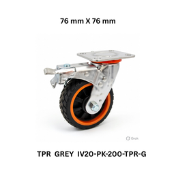Supo Poly TPR Grey Caster Wheel - IV20-PK-200-TPR-G - 76 mm X 76 mm