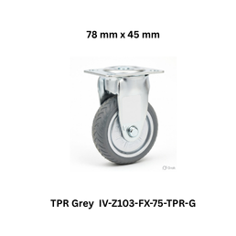 Supo Poly TPR Grey IV-Z103-FX-75-TPR-G - 78 mm x 45 mm