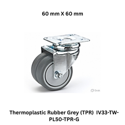 Supo Poly Thermoplastic Rubber Grey (TPR) IV33-TW-PL50-TPR-G - 60 mm X 60 mm