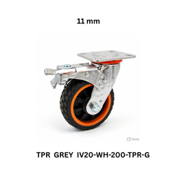 Supo Poly TPR Grey Caster Wheel - IV20-WH-200-TPR-G - 11 mm