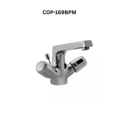 Jaquar Central Hole Basin Mixer with Popup Waste System with 450mm Long Braided Hoses