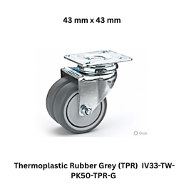 Supo Poly Thermoplastic Rubber Grey (TPR) IV33-TW-PK50-TPR-G - 43 mm x 43 mm