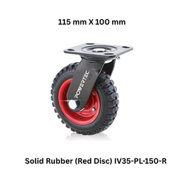 Supo Poly Solid Rubber Red Disc Caster Wheel - IV35-PL-150-R 115 mm X 100 mm
