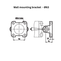 Janatics Pneumatic Wall mounting bracket - Ø63