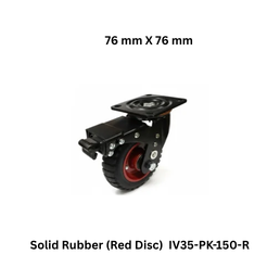 Supo Poly Solid Rubber Red Disc Caster Wheel - IV35-PK-150-R - 76 mm X 76 mm