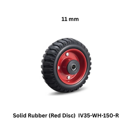 Supo Poly Solid Rubber Red Disc Caster Wheel - IV35-WH-150-R- 11 mm
