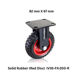 Supo Poly Solid Rubber Red Disc Caster Wheel - IV35-FX-200-R - 92 mm X 67 mm