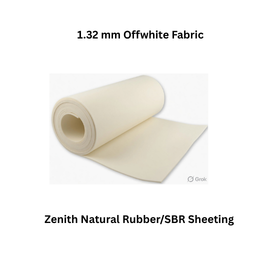 Zenith Natural Rubber/SBR Sheeting - 1.32 mm Offwhite Fabric