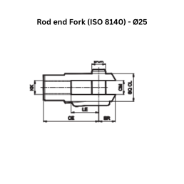 Janatics Pneumatic Rod end Fork (ISO 8140) - Ø25