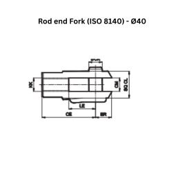 Janatics Pneumatic Rod end Fork (ISO 8140) - Ø40
