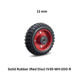 Supo Poly Solid Rubber Red Disc Caster Wheel - IV35-WH-200-R - 11 mm