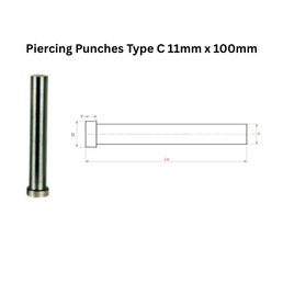 Shree Ganesh Enterprises Piercing Punches Type C 11mm x 100mm