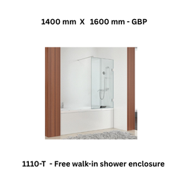 Jaquar 1110-T - Free walk-in shower enclosure - 1400 mm X 1600 mm - GBP