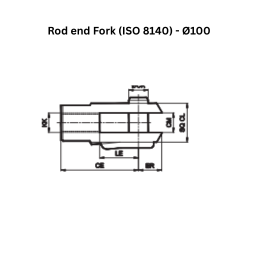 Janatics Pneumatic Rod end Fork (ISO 8140) - Ø100