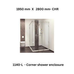 Jaquar 1140-L - Corner shower enclosure - 1950 mm X 2800 mm- CHR