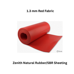 Zenith Natural Rubber/SBR Sheeting - 1.3 mm Red Fabric