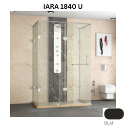 Jaquar IARA 1840-U - 4 Part U Shaped shower enclosure - 2801 x 3200 mm - Black Matt