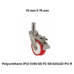 Supo Poly Polyurethane (PU) IV45-SS-FC-SK-100x32-PU-R - 75 mm X 75 mm