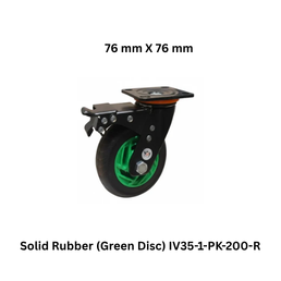 Supo Poly Solid Rubber Green Disc Caster Wheel - IV35-1-PK-200-R - 76 mm X 76 mm