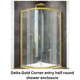 Jaguar Delta Gold Corner entry half round shower enclosure - 1200 mm x 1200 mm