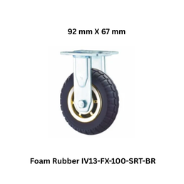 Supo Poly Foam Rubber Caster Wheel - IV13-FX-100-SRT-BR - 92 mm X 67 mm