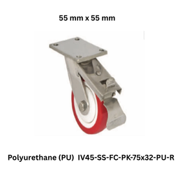 Supo Poly Polyurethane (PU) IV45-SS-FC-PK-75x32-PU-R - 55 mm x 55 mm