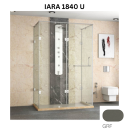 Jaquar IARA 1840-U - 4 Part U Shaped shower enclosure - 2801 x 3200 mm - Graphite