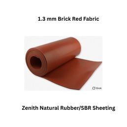 Zenith Natural Rubber/SBR Sheeting - 1.3 mm Brick Red Fabric