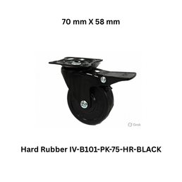 Supo Poly Hard Rubber IV-B101-PK-75-HR-BLACK - 70 mm X 58 mm
