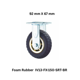 Supo Poly Foam Rubber Caster Wheel - IV13-FX-150-SRT-BR - 92 mm X 67 mm