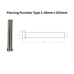Shree Ganesh Enterprises Piercing Punches Type C 19mm x 100mm