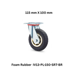 Supo Poly Foam Rubber Caster Wheel - IV13-PL-150-SRT-BR -115 mm X 100 mm