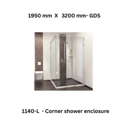 Jaquar 1140-L - Corner shower enclosure - 1950 mm X 3200 mm- GDS