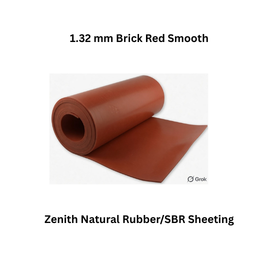 Zenith Natural Rubber/SBR Sheeting - 1.32 mm Brick Red Smooth
